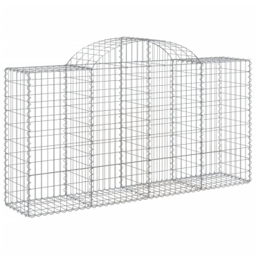 vidaXL Συρματοκιβώτια Τοξωτά 7 τεμ. 200x50x100/120 εκ. Γαλβαν. Ατσάλι