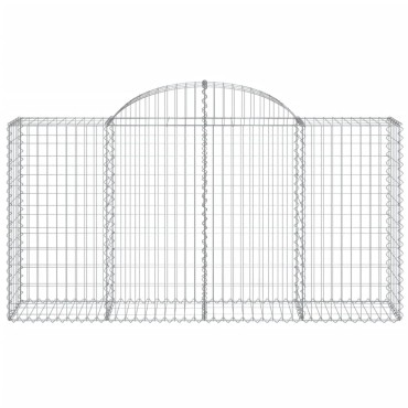 vidaXL Συρματοκιβώτια Τοξωτά 7 τεμ. 200x50x100/120 εκ. Γαλβαν. Ατσάλι