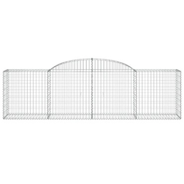 vidaXL Συρματοκιβώτια Τοξωτά 4 τεμ. 300x50x80/100 εκ. Γαλβαν. Ατσάλι