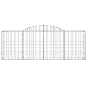 vidaXL Συρματοκιβώτια Τοξωτά 2 τεμ. 300x50x100/120 εκ. Γαλβαν. Ατσάλι