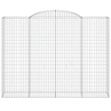 vidaXL Συρματοκιβώτια Τοξωτά 3 τεμ. 300x50x220/240 εκ. Γαλβαν. Ατσάλι