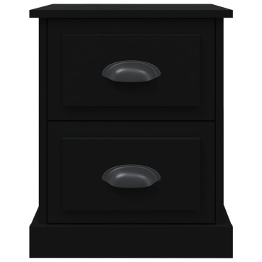 vidaXL Κομοδίνα 2 τεμ. Μαύρα 39x39x47,5cm από Επεξεργασμένο Ξύλο