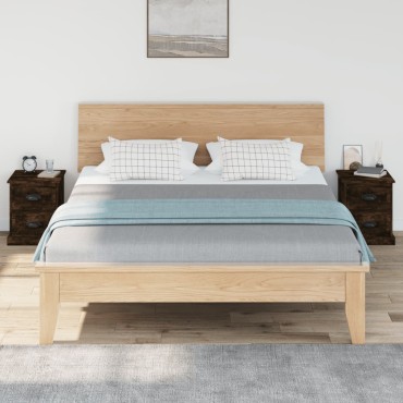 vidaXL Κομοδίνα 2 τεμ. Καπνιστή Δρυς 39x39x47,5cm Επεξεργασμένο Ξύλο