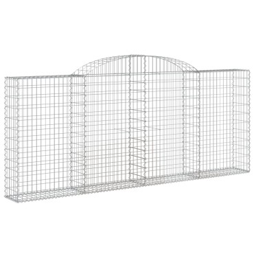 vidaXL Συρματοκιβώτια Τοξωτά 8 τεμ. 300x30x120/140 εκ. Γαλβαν. Ατσάλι