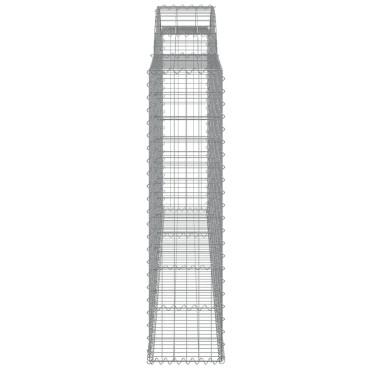 vidaXL Συρματοκιβώτια Τοξωτά 8 τεμ. 300x30x120/140 εκ. Γαλβαν. Ατσάλι