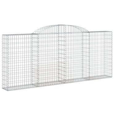 vidaXL Συρματοκιβώτια Τοξωτά 10 τεμ. 300x30x120/140 εκ. Γαλβαν. Ατσάλι