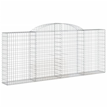 vidaXL Συρματοκιβώτια Τοξωτά 9 τεμ. 300x30x120/140 εκ. Γαλβαν. Ατσάλι