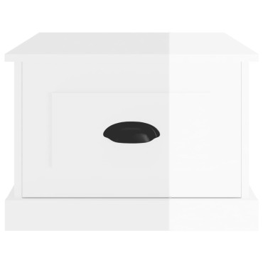 vidaXL Τραπεζάκι Σαλονιού Γυαλ. Λευκό 50x50x35cm Επεξεργ. Ξύλο 1 τεμ.