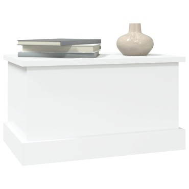 vidaXL Κουτί Αποθήκευσης Γυαλ. Λευκό 50x30x28cm Επεξεργασμένο Ξύλο 1 τεμ.