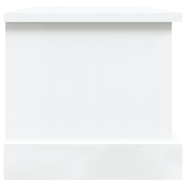 vidaXL Κουτί Αποθήκευσης Γυαλ. Λευκό 50x30x28cm Επεξεργασμένο Ξύλο 1 τεμ.