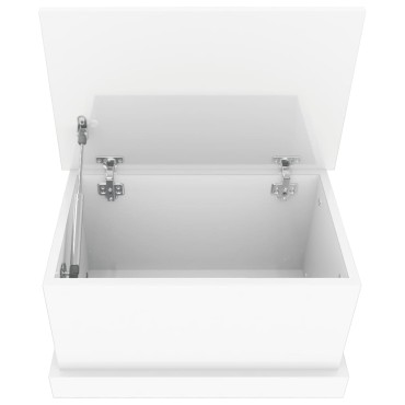 vidaXL Κουτί Αποθήκευσης Γυαλ. Λευκό 50x30x28cm Επεξεργασμένο Ξύλο 1 τεμ.