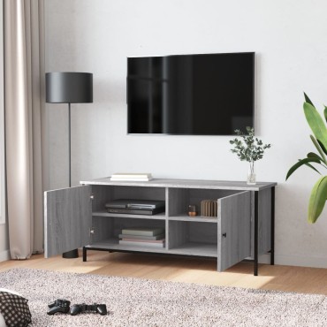 vidaXL Έπιπλο Τηλεόρασης με Πόρτες Γκρι Sonoma 102x35x45cm Επεξ. Ξύλο