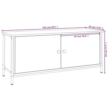 vidaXL Έπιπλο Τηλεόρασης με Πόρτες Γκρι Sonoma 102x35x45cm Επεξ. Ξύλο