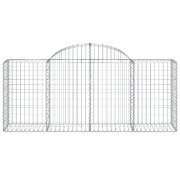 vidaXL Συρματοκιβώτια Τοξωτά 2 τεμ. 200x50x80/100 εκ. Γαλβαν. Ατσάλι