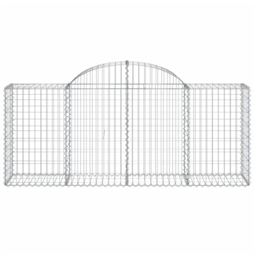 vidaXL Συρματοκιβώτια Τοξωτά 8 τεμ. 200x50x80/100 εκ. Γαλβαν. Ατσάλι