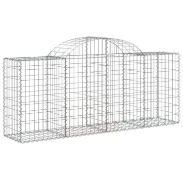 vidaXL Συρματοκιβώτια Τοξωτά 11 τεμ. 200x50x80/100 εκ. Γαλβαν. Ατσάλι