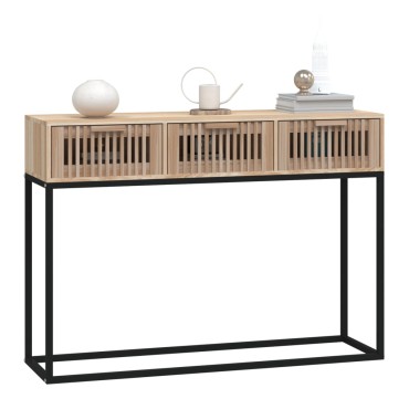 vidaXL Τραπέζι Κονσόλα 105x30x75cm από Επεξεργασμένο Ξύλο και Σίδερο 1 τεμ.