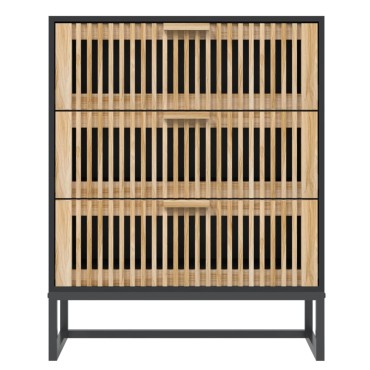 vidaXL Συρταριέρα Μαύρη 60x30x75cm από Επεξεργασμένο Ξύλο 1 τεμ.