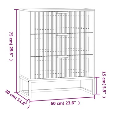 vidaXL Συρταριέρα Μαύρη 60x30x75cm από Επεξεργασμένο Ξύλο 1 τεμ.