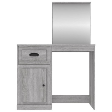 vidaXL Μπουντουάρ με Καθρέφτη Γκρι Sonoma 90x50x132,5cm Επεξ. Ξύλο 1 τεμ.