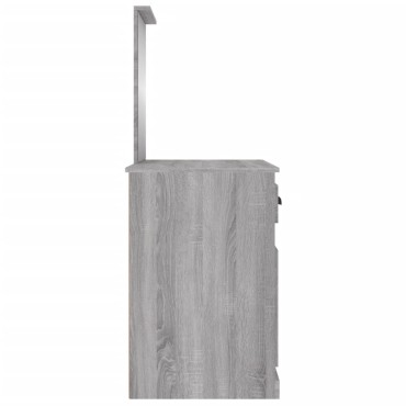 vidaXL Μπουντουάρ με Καθρέφτη Γκρι Sonoma 90x50x132,5cm Επεξ. Ξύλο 1 τεμ.