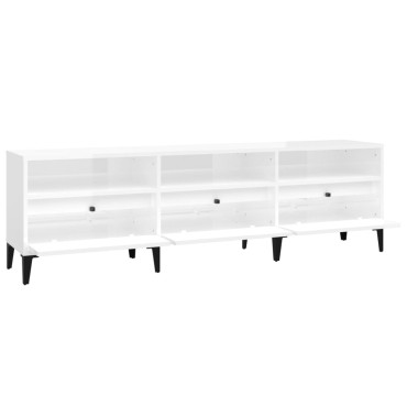 vidaXL Έπιπλο Τηλεόρασης Γυαλ. Λευκό 150x30x44,5cm Επεξεργασμένο Ξύλο