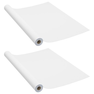 vidaXL Μεμβράνες Αυτοκόλλητες για Έπιπλα 2 τεμ. Λευκές 500x90 εκ. PVC