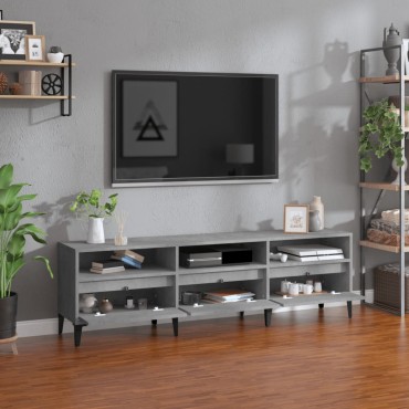 vidaXL Έπιπλο Τηλεόρασης Γκρι Σκυρ. 150x30x44,5cm Επεξ. Ξύλο