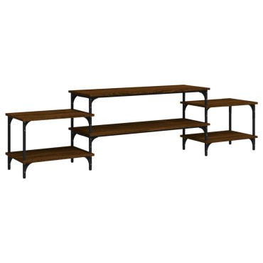 vidaXL Έπιπλο Τηλεόρασης Καφέ Δρυς 197x35x52cm Επεξεργασμένο Ξύλο