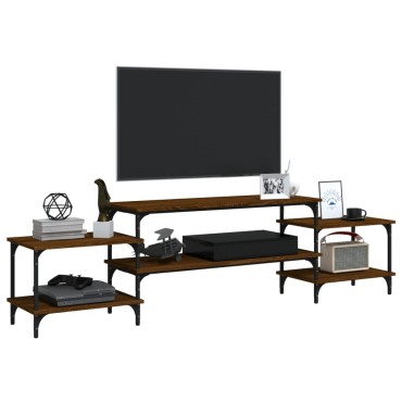 vidaXL Έπιπλο Τηλεόρασης Καφέ Δρυς 197x35x52cm Επεξεργασμένο Ξύλο