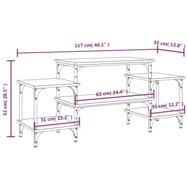 vidaXL Έπιπλο Τηλεόρασης Καπνιστή Δρυς 117x35x52cm Επεξ. Ξύλο