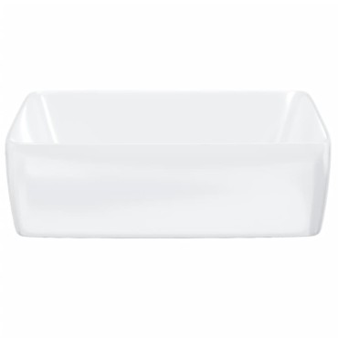 vidaXL Νιπτήρας Ορθογώνιος Λευκός 48 x 37 x 13 εκ. Κεραμικός
