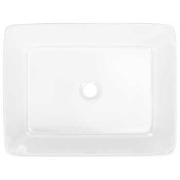 vidaXL Νιπτήρας Ορθογώνιος Λευκός 48 x 37 x 13 εκ. Κεραμικός