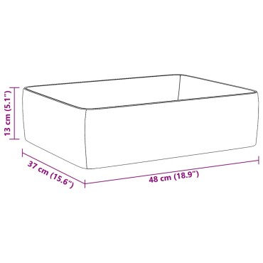 vidaXL Νιπτήρας Ορθογώνιος Λευκός 48 x 37 x 13 εκ. Κεραμικός