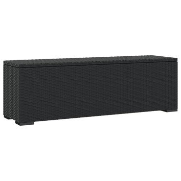 vidaXL Σκαμπό με Μαξιλάρι Μαύρο 110x30x40cm από Συνθετικό Ρατάν