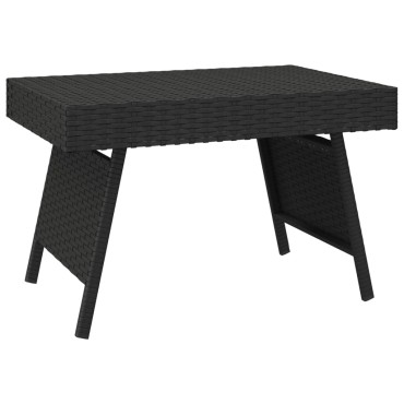 vidaXL Τραπεζάκι Βοηθητικό Πτυσσόμενο Μαύρο 60x40x38cm Συνθ. Ρατάν 1 τεμ.