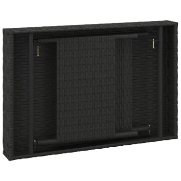 vidaXL Τραπεζάκι Βοηθητικό Πτυσσόμενο Μαύρο 60x40x38cm Συνθ. Ρατάν 1 τεμ.