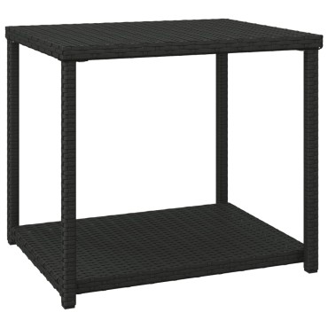 vidaXL Τραπεζάκι Βοηθητικό Μαύρο 55x45x49cm από Συνθετικό Ρατάν 1 τεμ.