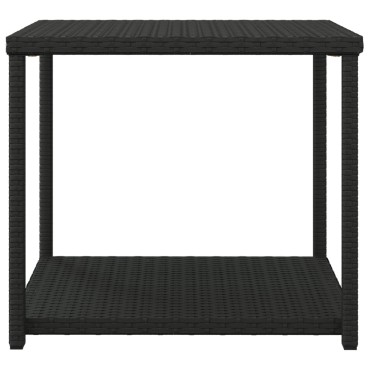 vidaXL Τραπεζάκι Βοηθητικό Μαύρο 55x45x49cm από Συνθετικό Ρατάν 1 τεμ.