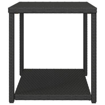 vidaXL Τραπεζάκι Βοηθητικό Μαύρο 55x45x49cm από Συνθετικό Ρατάν 1 τεμ.