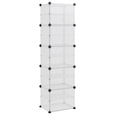 vidaXL Παπουτσοθήκη Διαφανής 44x31,5x153,5cm από Πολυπροπυλένιο