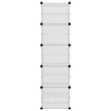 vidaXL Παπουτσοθήκη Διαφανής 44x31,5x153,5cm από Πολυπροπυλένιο