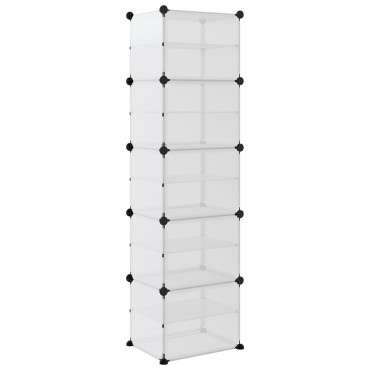 vidaXL Παπουτσοθήκη Διαφανής 44x31,5x153,5cm από Πολυπροπυλένιο