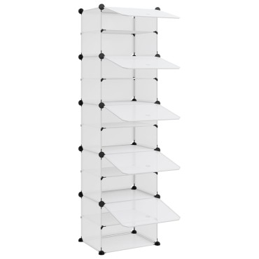 vidaXL Παπουτσοθήκη Διαφανής 44x31,5x153,5cm από Πολυπροπυλένιο