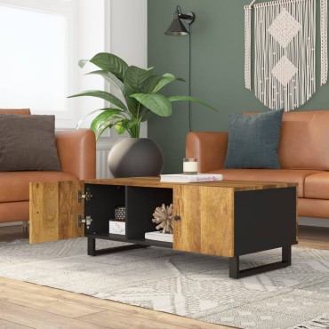 vidaXL Τραπεζάκι Σαλονιού 100x54x40cm Μασίφ Ξύλο Μάνγκο & Επεξ. Ξύλο 1 τεμ.