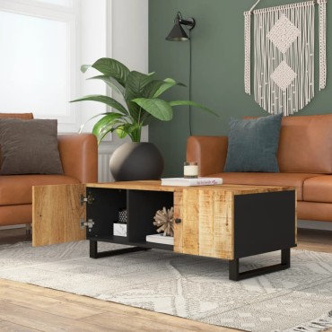 vidaXL Τραπεζάκι Σαλονιού 100x54x40cm Μασίφ Ξύλο Μάνγκο & Επεξ. Ξύλο 1 τεμ.