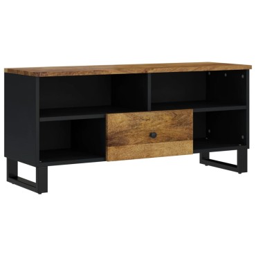 vidaXL Έπιπλο Τηλεόρασης 100x33x46cm Μασίφ Ξύλο Μάνγκο & Επεξ. Ξύλο