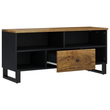 vidaXL Έπιπλο Τηλεόρασης 100x33x46cm Μασίφ Ξύλο Μάνγκο & Επεξ. Ξύλο