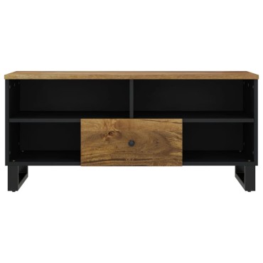 vidaXL Έπιπλο Τηλεόρασης 100x33x46cm Μασίφ Ξύλο Μάνγκο & Επεξ. Ξύλο
