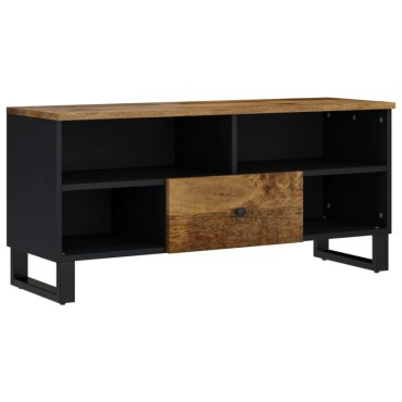 vidaXL Έπιπλο Τηλεόρασης 100x33x46cm Μασίφ Ξύλο Μάνγκο & Επεξ. Ξύλο